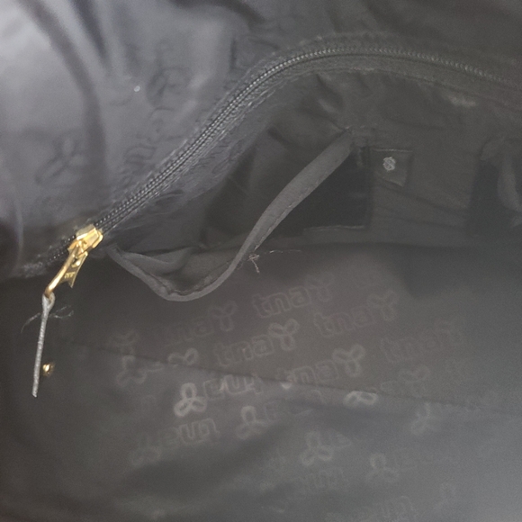 TNA Aritzia Tote Duffle Bag Puff Black Plastic Monogram 33005600 Travel FLAWED - Picture 15 of 16
